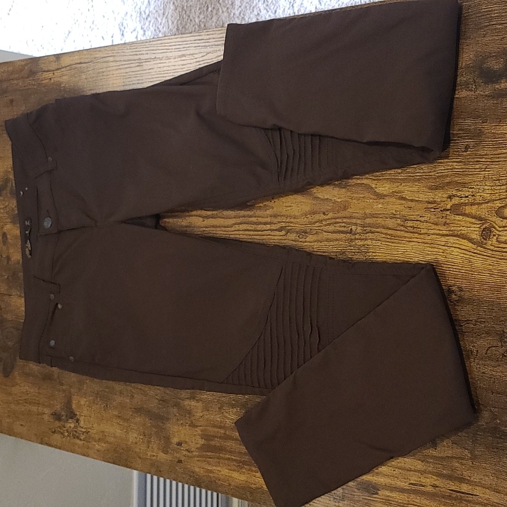 Prana Brenna Moto Pant, Dark Brown, Size 6